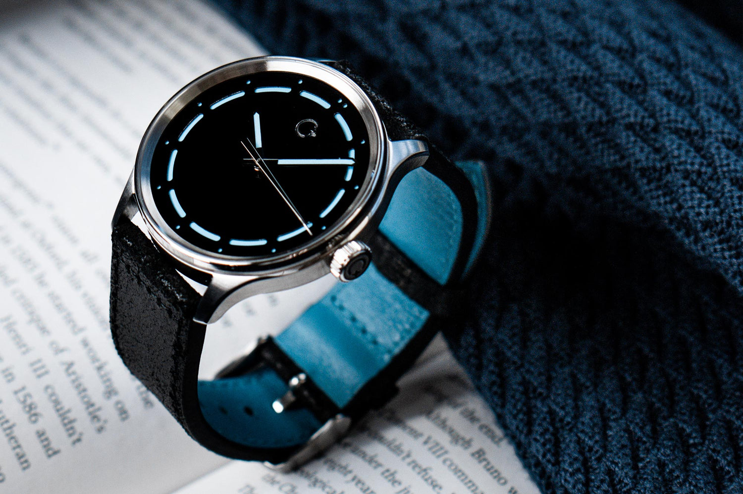 Chronotechna NanoBlack watch, 42mm, swiss made, sandwich dial, Aerospace Super black watch face