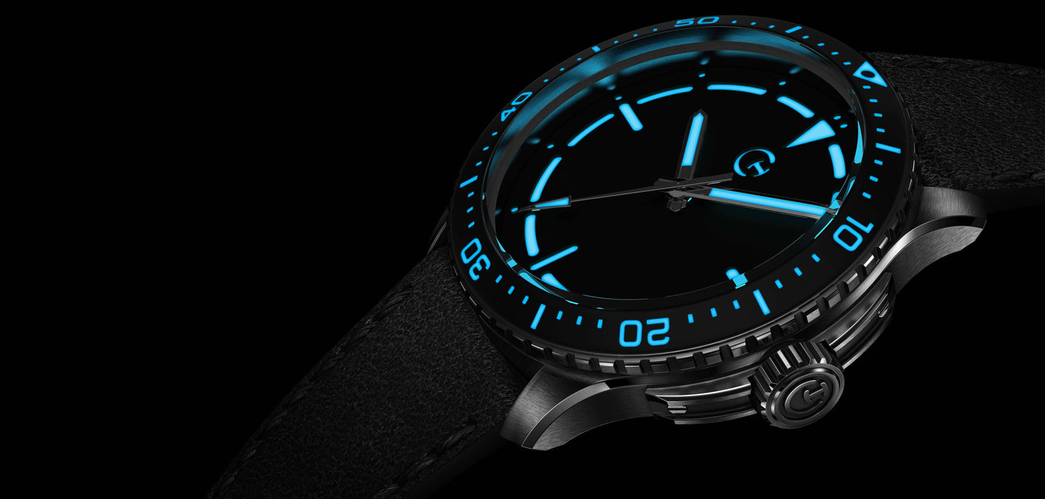 superluminescence grade X1, Chronotechna Seaquest Dive DLC Blue watch, COSC certified, swiss watch