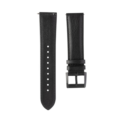SeaQuest Dive pásek od značky Chronotechna, 22mm, černý kožený, rychloupínací stěžejka, DLC černá spona