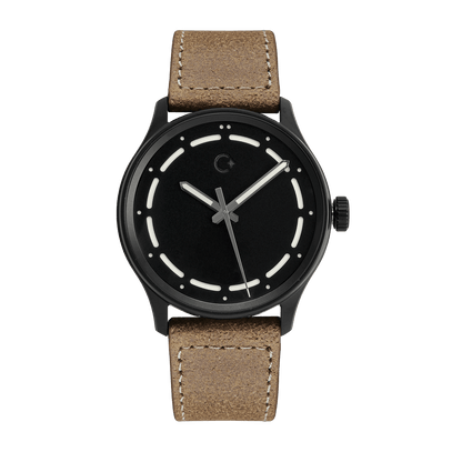 Švýcarské mechanické hodinky od značky Chronotechna, DLC Bílé NanoBlack, pouzdro 42mm, švýcarské pánské hodinky, automatické hodinky, hnědý kožený pásek